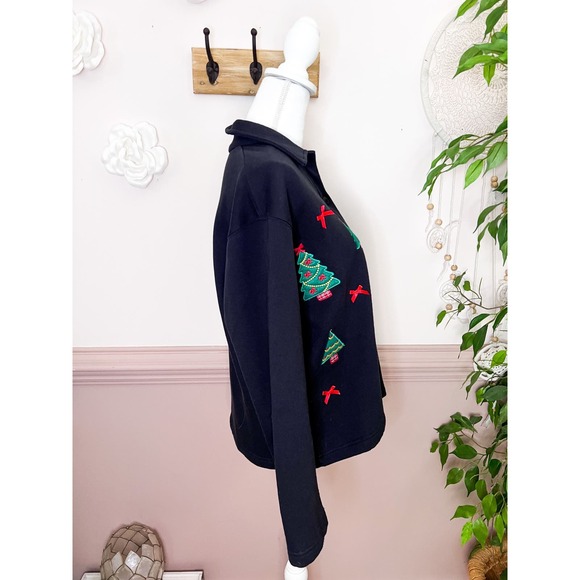 Baxter & Wells Vintage Embroidered Holiday Cardigan Sweater Size S - Picture 4 of 6